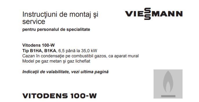 Manual centrala termice cu condensare Viessmann Vitodens 35 B1KA