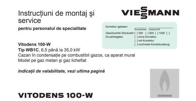 Manual centrala termice cu condensatie Viessmann Vitodens 100-W WB1C